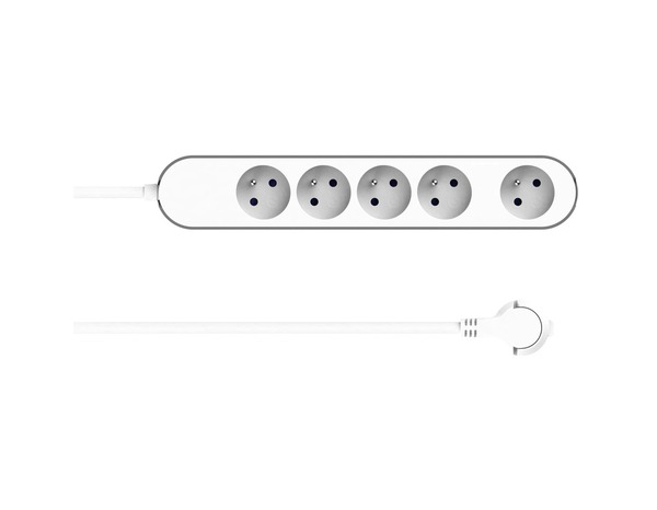 Bloc 5 prises 3 m gris et blanc - Brico Dépôt