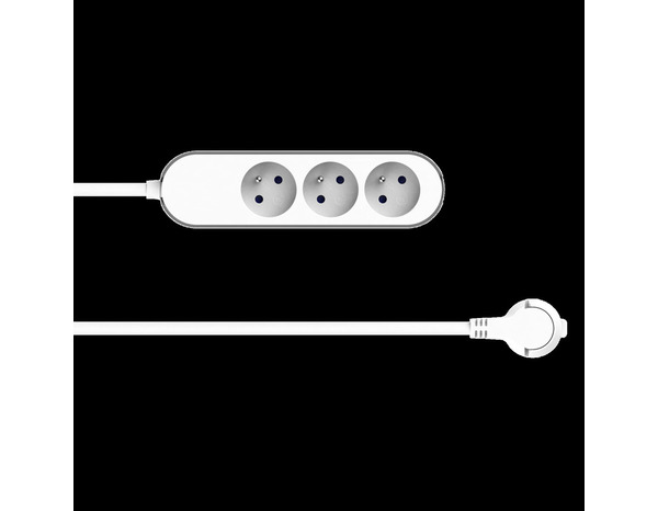 Bloc 3 prises 3 m gris et blanc - Brico Dépôt