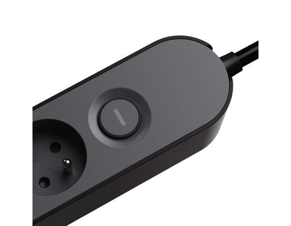 Bloc 6 prises 1,5 m gris et noir - Brico Dépôt