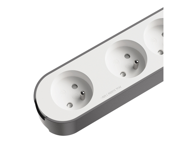 Bloc 4 prises 1,5 m gris et blanc - Brico Dépôt