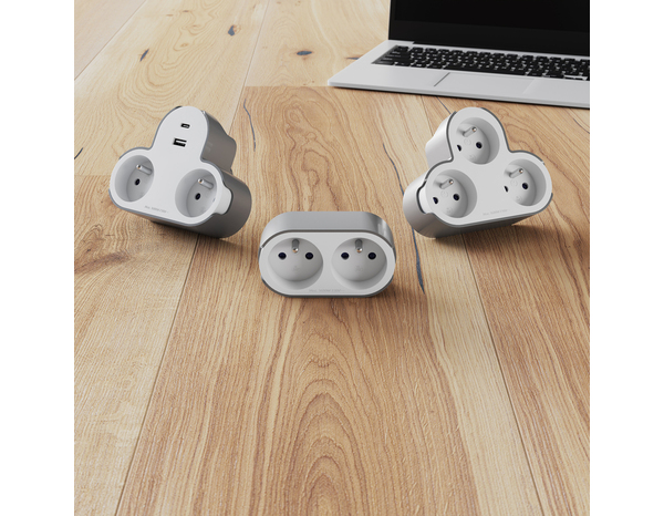 Biplite 2x16A blanc et gris - Brico Dépôt