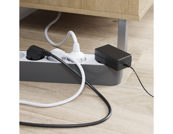 Bloc 5 prises 1,5 m gris et blanc - Brico Dépôt