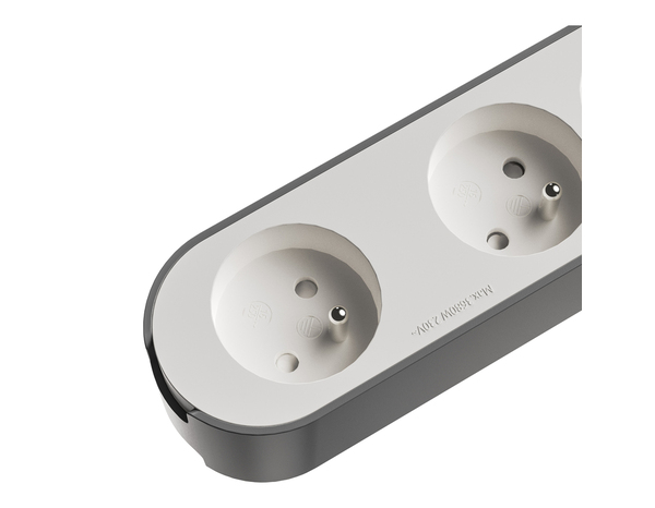 Bloc 5 prises 1,5 m gris et blanc - Brico Dépôt