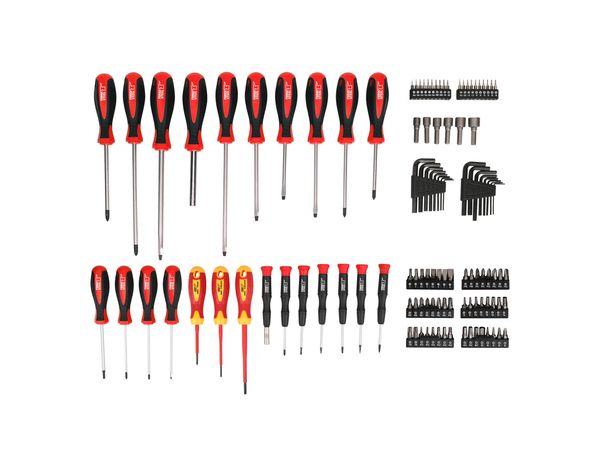 Kit tournevis 114 pièces avec lame en acier au chrome vanadium - Forge steel - Brico Dépôt