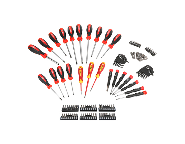 Kit tournevis 114 pièces avec lame en acier au chrome vanadium - Forge steel - Brico Dépôt