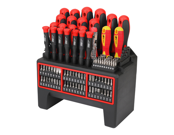 Kit tournevis 114 pièces avec lame en acier au chrome vanadium - Forge steel - Brico Dépôt