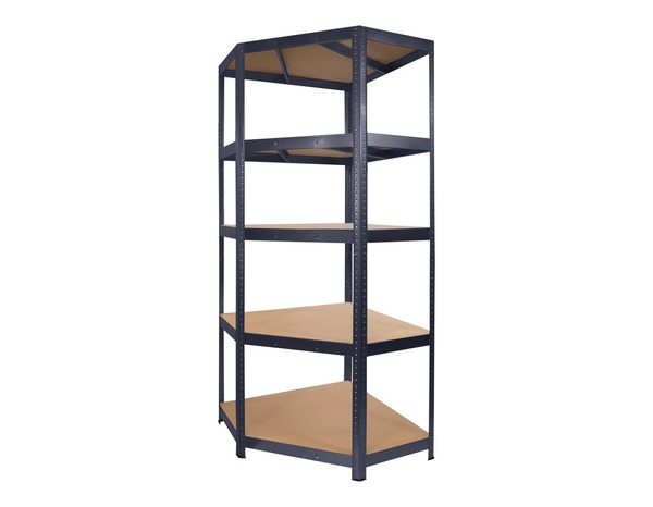 Étagère d'angle bois et métal charge totale maxi 500 kg - H. 179 x L. 70 x P. 40 cm - Cooke and Lewis - Brico Dépôt