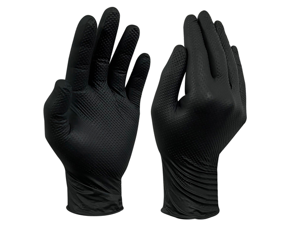 Lot de 50 gants jetables nitrile noirs - taille 9 - Brico Dépôt