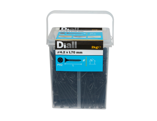 Vis Plaque de Plâtre Noires - 4,2 x 70 mm - 2 kg - Diall - Brico Dépôt