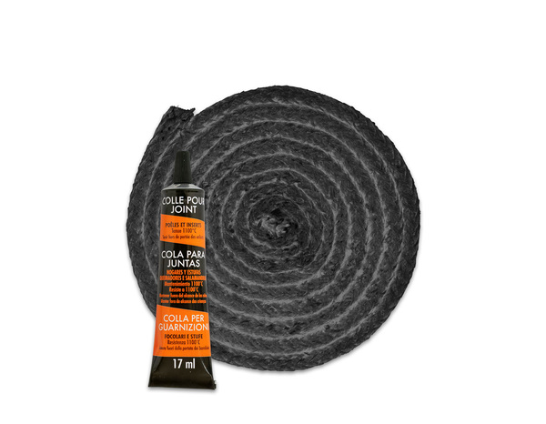 Kit joint rond d'étanchéité Ø 12 mm + colle réfractaire 17 ml - Pyrofeu - Brico Dépôt