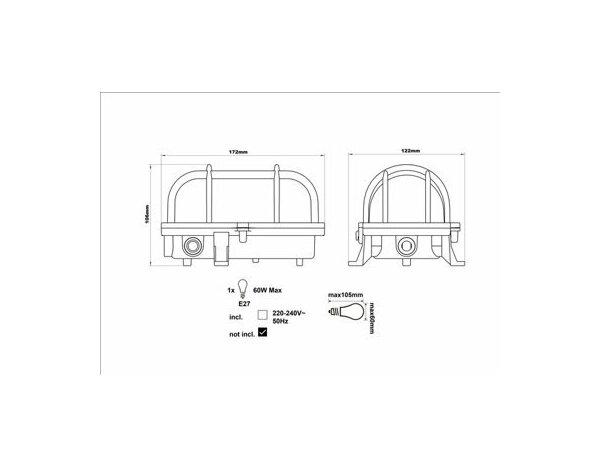 Hublot en applique murale blanc 60 W E27 "Jaline" - Brico Dépôt