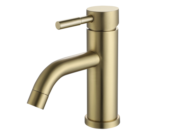 Mitigeur lavabo doré brossé "Oyace" - Brico Dépôt