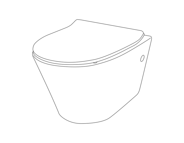 Cuvette WC suspendue sans bride "Fuerte" - H. 36,5 x L. 36,5 x P. 52 cm - GoodHome - Brico Dépôt