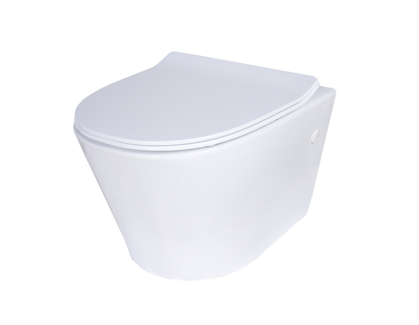 Cuvette WC suspendue sans bride "Fuerte" - H. 36,5 x L. 36,5 x P. 52 cm - GoodHome - Brico Dépôt