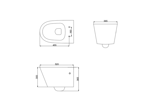 Cuvette WC suspendue sans bride "Fuerte" - H. 36,5 x L. 36,5 x P. 52 cm - GoodHome - Brico Dépôt