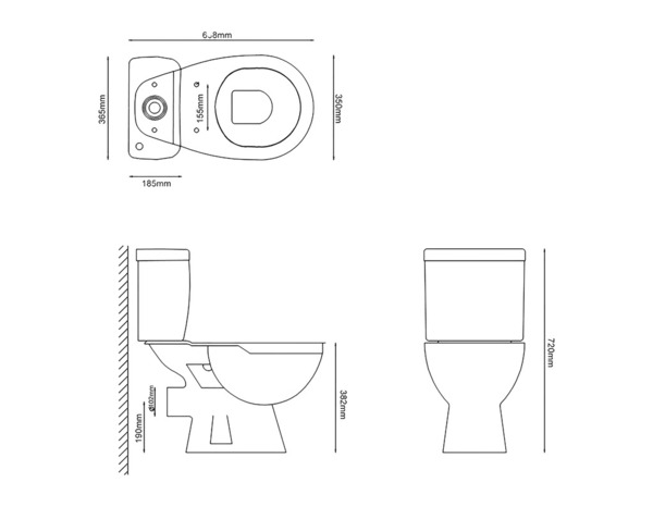 Pack wc a poser TAPIA sortie horizontale sans bride – Dim : h.72 x l.36,5 x p.65,8 cm - Brico Dépôt