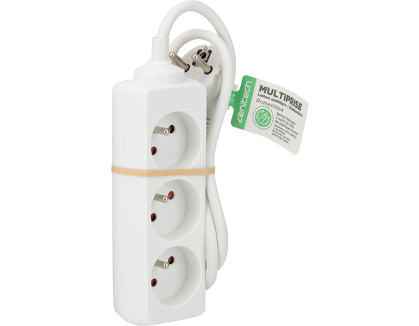 Bloc multiprise recycle 3 prises x 16A blanc - 0,75 M   - Brico Dépôt
