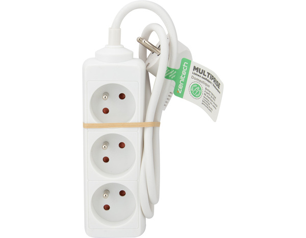 Bloc multiprise recycle 3 prises x 16A blanc - 0,75 M   - Brico Dépôt