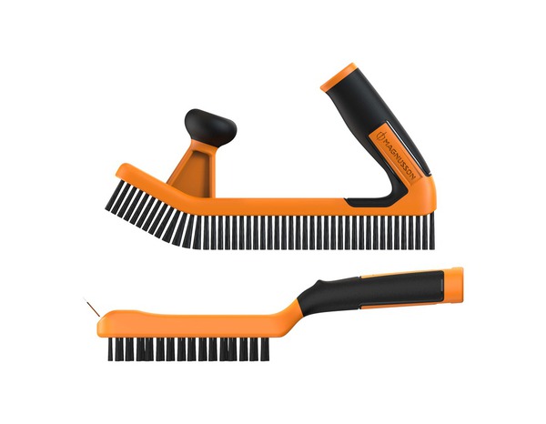 Lot 1 brosse métallique avec grattoir et 1 à 2 mains. Poils acier carbone - MAGNUSSON - Brico Dépôt