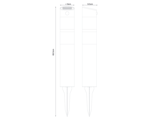 Borne solaire Led noir 4000K 100lm - Brico Dépôt