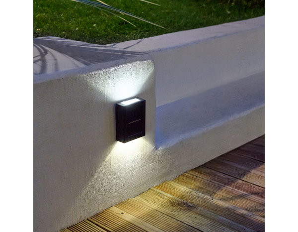 Applique solaire Led noir 3000K Brith - Brico Dépôt