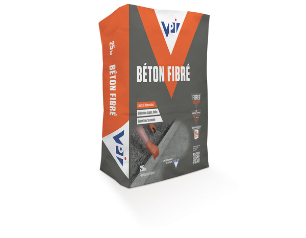 Béton fibré pour chapes et dalles gris - sac de 25 kg - VPI - Brico Dépôt
