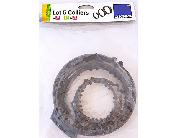 Kit de 5 colliers VMC noirs 2 x Ø 80, 2 x Ø 125 et 1 x Ø 160 - Aldes - Brico Dépôt
