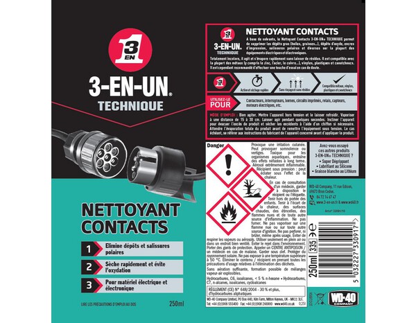 3-en-un technique nettoyant contacts 250 ml - 3-EN-UN - Brico Dépôt