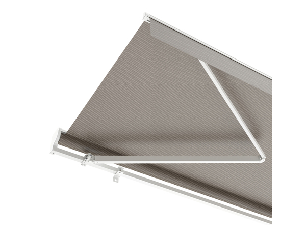 Store banne manivelle avec cassette 5 x 3 m Taupe - Marque BLOOMA - Brico Dépôt