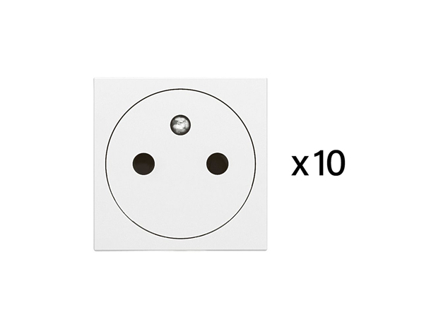 Lot de 10 prises 2 pôles + Terre affleurante blanc "Mosaic"- Spécial chantier - Legrand - Brico Dépôt
