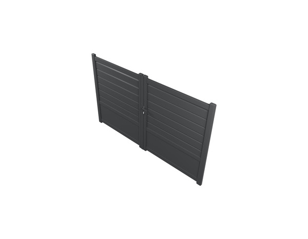 Portail battant aluminium "cortes" gris - 3 m - Brico Dépôt