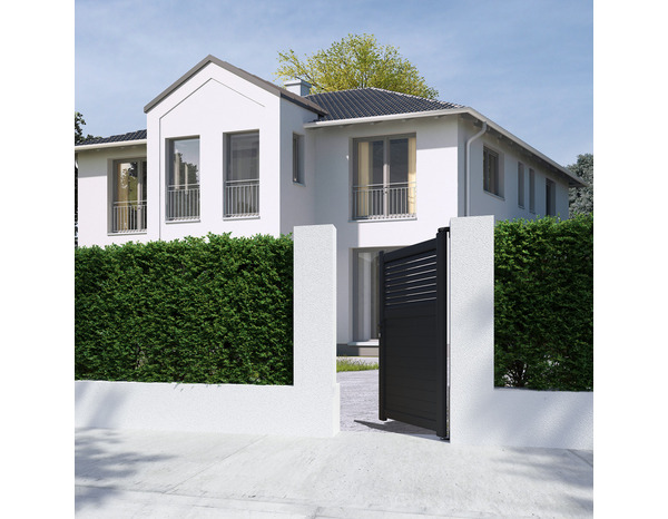 Portillon aluminium gris anthracite "Lota" - L. 1 x H. 1,80 m - Brico Dépôt