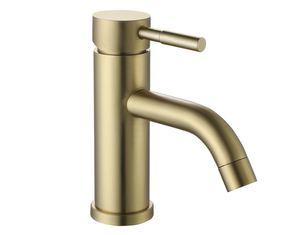 Mitigeur lavabo doré brossé "Oyace" - Brico Dépôt