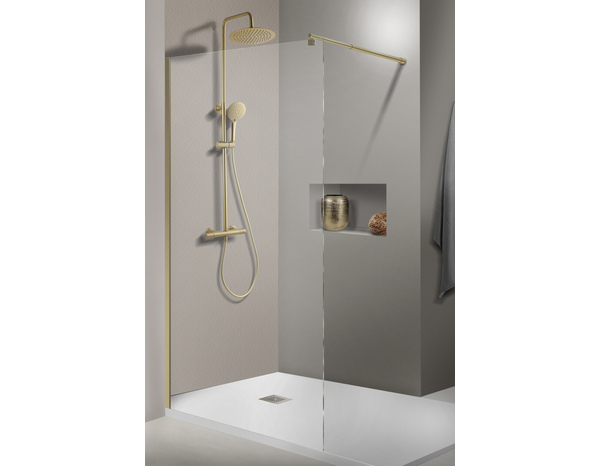 Paroi de douche Walk-in "Gressan" dorée - 120 cm - Brico Dépôt