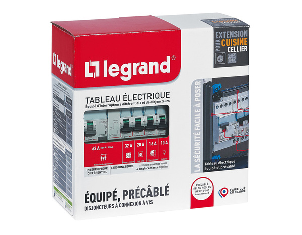 Tableau monté câblé extension cuisine 1 rangée 13 modules - Legrand - Brico Dépôt