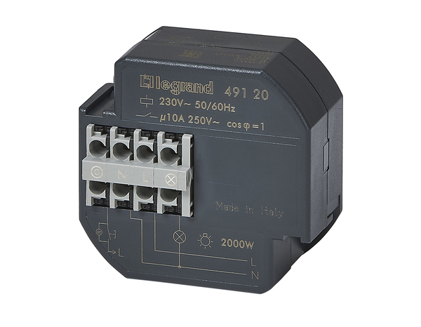 Télérupteur unipolaire silencieux 230V~ - 10A - à encastrer - Legrand - Brico Dépôt