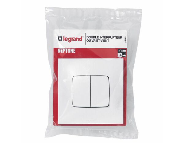 Interrupteur double va-et-vient blanc "Neptune" - Legrand - Brico Dépôt