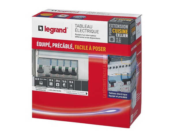 Tableau monté câblé extension cuisine 1 rangée 13 modules - Legrand - Brico Dépôt