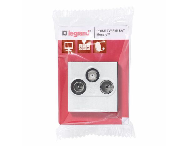 Prise TV/FM/SAT 2 modules cable coaxial "Mosaic" - Legrand - Brico Dépôt