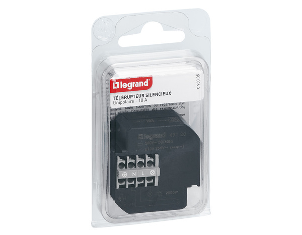 Télérupteur unipolaire silencieux 230V~ - 10A - à encastrer - Legrand - Brico Dépôt