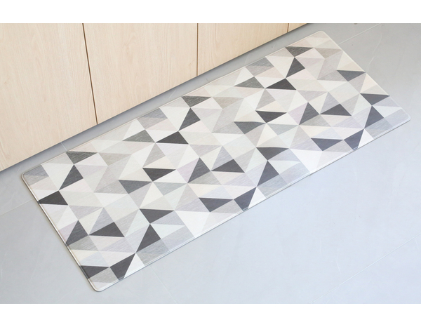 Tapis de cuisine "Premium" gris et blanc - 50x120 cm  - Brico Dépôt