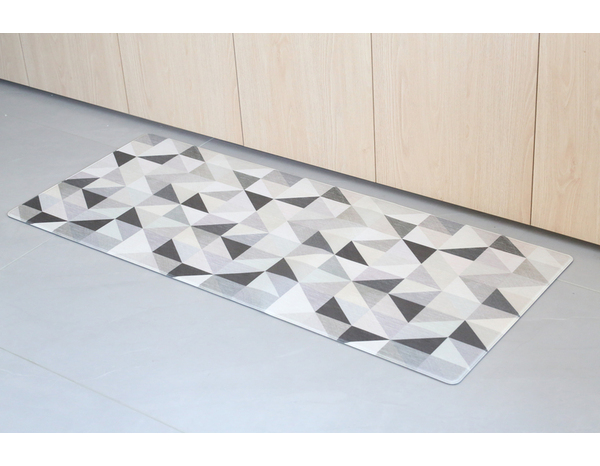 Tapis de cuisine "Premium" gris et blanc - 50x120 cm  - Brico Dépôt