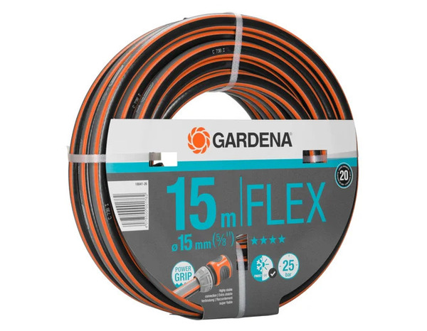 Tuyau d'arrosage "Flex" avec bandes Power Grip 15 mm - 15 mètres - Gardena - Brico Dépôt