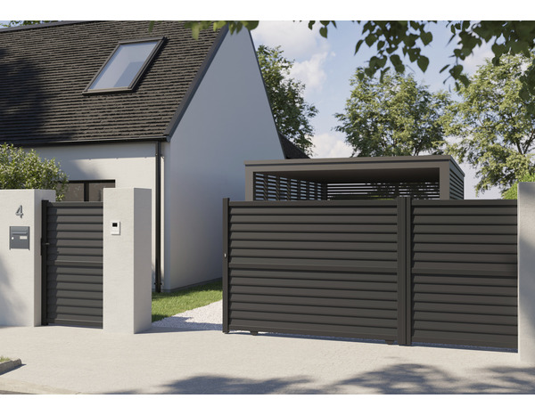 Portail aluminium coulissant celtis 3m75 - Marque BLOOMA - Brico Dépôt