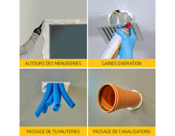 Mousse polyuréthane expansive, blanche Sika Boom 128 - 400 ml - Sika - Brico Dépôt