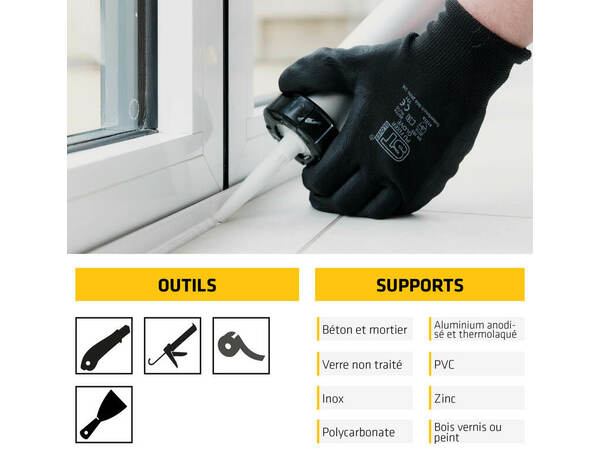 Mastic silicone Sikaseal menuiserie neutre universel anthracite - 300 ml - Sika - Brico Dépôt