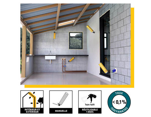 Mousse polyuréthane expansive, blanche Sika Boom 128 - 400 ml - Sika - Brico Dépôt