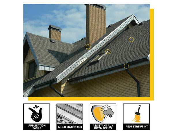 Bande d'étanchéité grise tous supports 10 m x 75 mm - Sika - Brico Dépôt