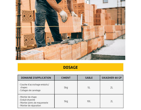 Résine d'accrochage Sikadher-80 GP blanc, en bidon de 2 L - Sika - Brico Dépôt