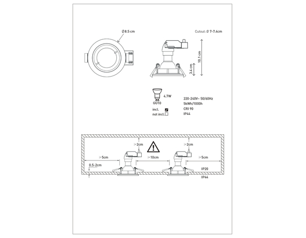 Spot encastrable GU10 argent effet nickel "Ladislas" - Cooke and Lewis - Brico Dépôt